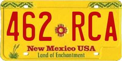 NM license plate 462RCA