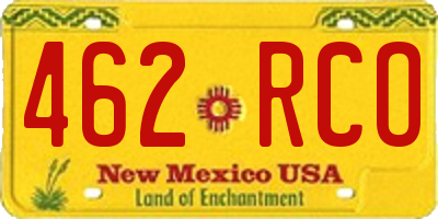 NM license plate 462RCO
