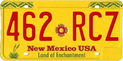 NM license plate 462RCZ