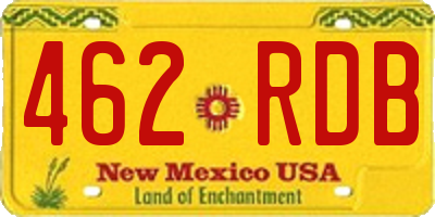 NM license plate 462RDB