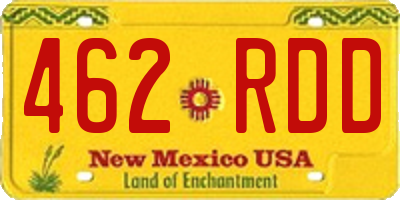 NM license plate 462RDD