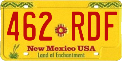NM license plate 462RDF
