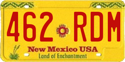 NM license plate 462RDM
