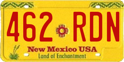 NM license plate 462RDN