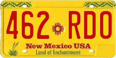 NM license plate 462RDO