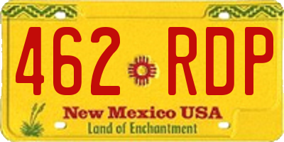 NM license plate 462RDP