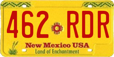 NM license plate 462RDR