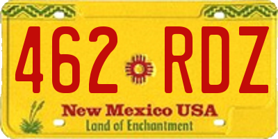 NM license plate 462RDZ