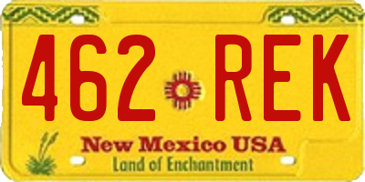 NM license plate 462REK