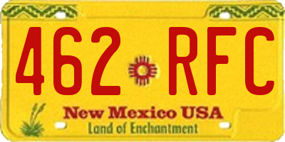 NM license plate 462RFC