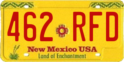 NM license plate 462RFD