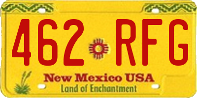 NM license plate 462RFG