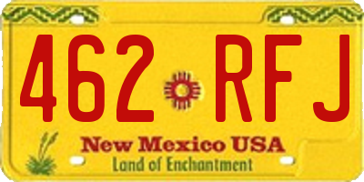 NM license plate 462RFJ