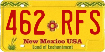 NM license plate 462RFS