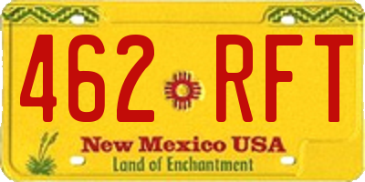 NM license plate 462RFT