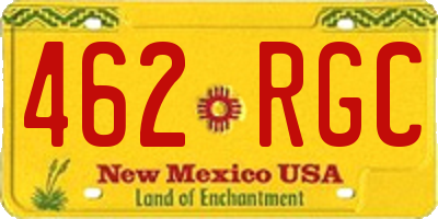 NM license plate 462RGC