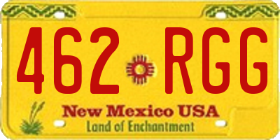 NM license plate 462RGG