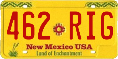 NM license plate 462RIG