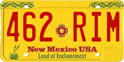NM license plate 462RIM