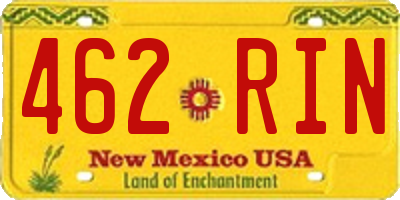 NM license plate 462RIN