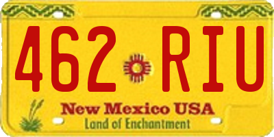 NM license plate 462RIU