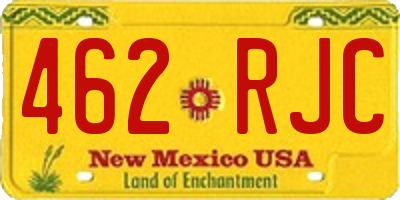 NM license plate 462RJC