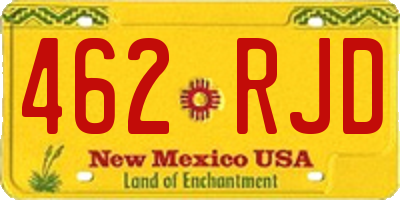 NM license plate 462RJD
