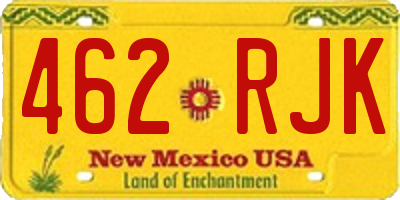 NM license plate 462RJK