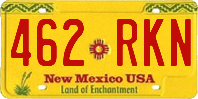 NM license plate 462RKN