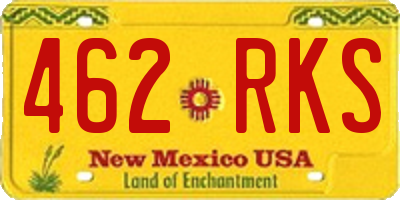 NM license plate 462RKS