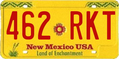 NM license plate 462RKT