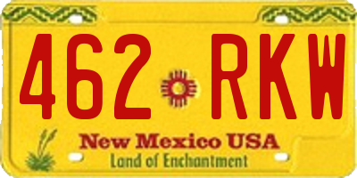 NM license plate 462RKW