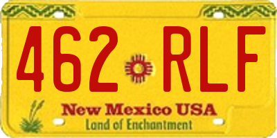 NM license plate 462RLF