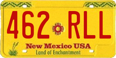 NM license plate 462RLL