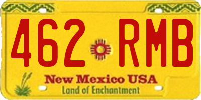 NM license plate 462RMB