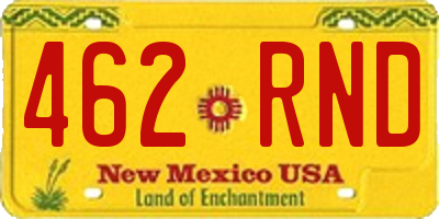 NM license plate 462RND