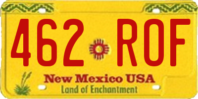 NM license plate 462ROF