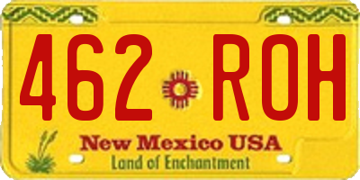 NM license plate 462ROH