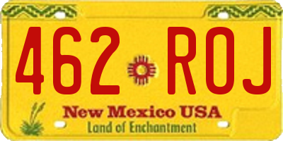 NM license plate 462ROJ
