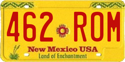 NM license plate 462ROM