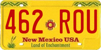 NM license plate 462ROU