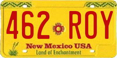 NM license plate 462ROY