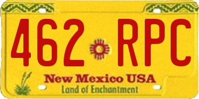 NM license plate 462RPC
