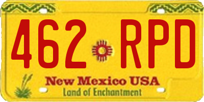 NM license plate 462RPD