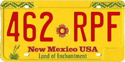NM license plate 462RPF