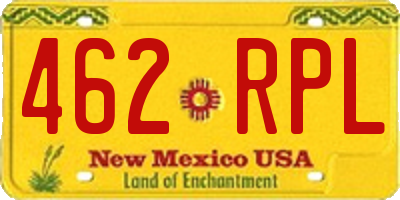 NM license plate 462RPL