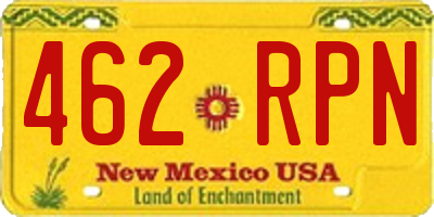 NM license plate 462RPN