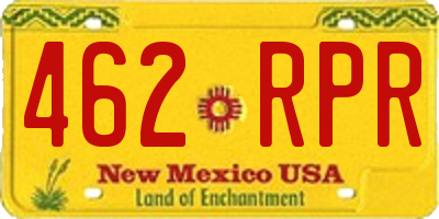 NM license plate 462RPR