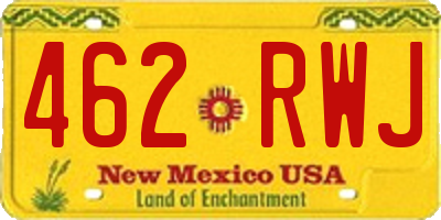 NM license plate 462RWJ