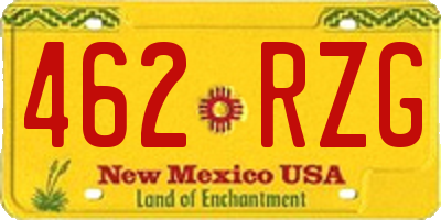 NM license plate 462RZG